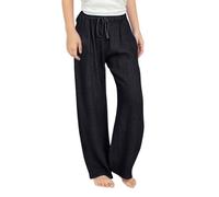 Mis Pedidos Pantalones Lino para Niños y Niñas,Algodón y Lino Pantalones de Color Sólido Ocio Cintura Alta Pantalon Largo Cintura elástica Pantalon de Pierna Ancha Suelto Pantalón Chandal Diario Uso