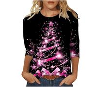 Mis Pedidos Sudaderas Navidad Tallas Grandes Camiseta Navidad Mujer Manga Larga con Estampado de Árbol de Navidad Xmas Sweatshirt Informales Chica Elegante Jersey Navideño Blusas Año Nuevo Abrigo