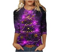 Mis Pedidos Sudaderas Navidad Tallas Grandes Camiseta Navidad Mujer Manga Larga con Estampado de Árbol de Navidad Xmas Sweatshirt Informales Chica Elegante Jersey Navideño Blusas Año Nuevo Abrigo