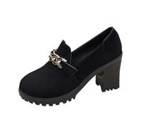 Mis Pedidos Zapatos Mujer de Tacones Gruesos Zapatos Mujer Comodos Vestir Bailarinas Elegantes de Ante Color Sólido Alpargatas de Punta Redonda Suave Moda Casual Fiesta Oficina Merceditas