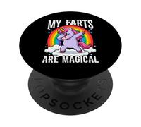 Mis Pedos Son mágicos y Divertidos Unicornios tirándose Pedos PopSockets PopGrip Adhesivo