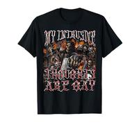 Mis Pensamientos Intrusivos Son Gay Divertido Duro Esqueleto Bootleg Camiseta