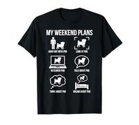 Mis Planes de Fin de Semana Amante Pug Humor Camiseta