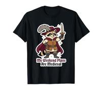 Mis Planes de Fin de Semana Son el pícaro Mapache Medieval Humor Divertido Camiseta