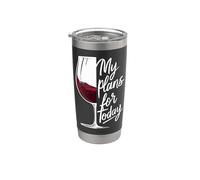 Mis planes para hoy divertido beber vino Vaso térmico de acero inoxidable de doble pared