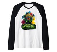 Mis Plantas están enraizando para mí Plantando Amante de la jardinería Camiseta Manga Raglan