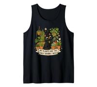 Mis Plantas Son El Único Drama Que Necesito Black Cat Camiseta sin Mangas