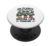Mis Plantas Tienen Mejor Vida Social Diseño Monstera PopSockets PopGrip Adhesivo