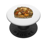 Mis Pollos me Entienden Mejor Funny Farm & Chicken Amante PopSockets PopGrip Adhesivo