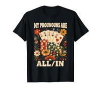 Mis pronombres están en fichas Florales Divertidas de póquer Camiseta