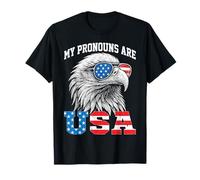 Mis pronombres son USA Bald Eagle American Funny 4 de julio Camiseta
