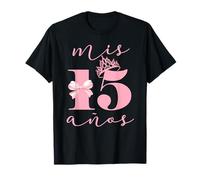 Mis Quince Anos 15º cumpleaños niña rosa coqueta arco 15 Camiseta
