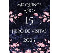 Mis Quince Años 15 Libro de visitas: Cubierta de mármol oscuro con ramas de cerezo en flor | Libro de visitas Cumpleaños de 15 años | Libro de ... | Libro de invitados para quinceañeras |