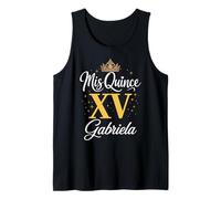 Mis Quince Gabriela 15 Quinceañera Fiesta Mexicana Cumpleaños XV Camiseta sin Mangas