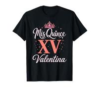 Mis Quince Valentina 15 Quinceañera Fiesta de Cumpleaños Mexicana Camiseta