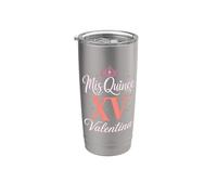 Mis Quince Valentina 15 Quinceañera Fiesta de Cumpleaños Mexicana Vaso térmico de acero inoxidable de doble pared