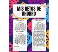 Mis retos de ahorro: 90 Retos Fáciles para ahorrar dinero, 250€,500€,1000€,10000€| Cuaderno de retos presupuestarios con seguimiento del ahorro 98 coloridos retos economía divertida