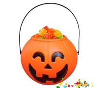 Misaakoeq Cubo De Halloween - Calabaza Portátil - Decorativo con Asas para Golosinas Fiesta Infantil Niños y Niñas Truco o Trato