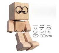 Misaakoeq Figuras Decorativas para Coche - Muñeco De Madera Articulado con Movimiento Divertido - Muñeco Articulado Bonito para Viajes Trayectos Diarios Trabajo en Carretera Vacaciones Escuela