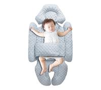 Misaakoeq Inserto para asiento de coche para bebé, soporte para cabeza y cuerpo para niños pequeños, Cojín extra para cochecito de niño, Cojín transpirable para cochecito y asiento para