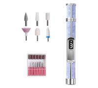 Misaakoeq Kit de Taladro Eléctrico para Uñas - 3 Velocidades Herramienta de Esmerilado para Uñas - Portátil Esmeriladora Gruesas Unisex Viaje Exterior Casa - Para Hogar Salón Viaje Mujeres Niñas