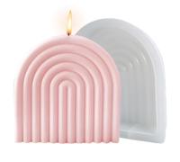 Misaakoeq Molde para velas íris - Molde de vela en forma de U de abstracto, moldes de jabón de puente de de línea geométrica - Moldes de epoxi de yeso DIY para decoración del hogar, artesanías