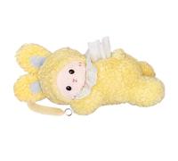 Misaakoeq Soporte para pañuelos para coche, dispensador de servilletas de conejo de dibujos animados, soporte de pañuelos de felpa para automóvil, camión, caravana, visera, reposabrazos de escritorio