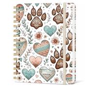 Misaidou Lined Spiral Notebook, Pretty Hardcover Notebooks 6''x 8.4'', Boho Paws Cover, Notebook for Work, Note Taking, Journaling, Writing, Perfect Gifts, Daily Journal for Women Girls