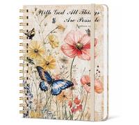 Misaidou Lined Spiral Notebook, Pretty Hardcover Notebooks 6''x 8.4'', Vintage Butterfly Cover, Notebook for Work, Note Taking, Journaling, Writing, Unique Gift, Daily Journal for Women Girls
