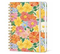Misaidou Lined Spiral Notebook, Pretty Hardcover Notebooks 6''x 8.4'', Watercolor Floral Cover, Notebook for Work, Note Taking, Journaling, Writing, Perfect Gifts, Daily Journal for Women Girls