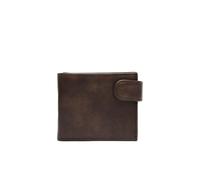 MISAKO Gino Cartera con Compartimento para Billetes, Tarjetas y Monedas con Cierre Hombre - Gino Marrón 9x11x3 cm