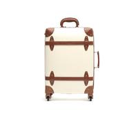 MISAKO Maleta Pequeña de Viaje Vintage Beige Unisex - Equipaje rígido de 55 X 35 X 21 cm de 4 Ruedas