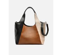 Misako Miri-1 bolso de hombro tricolor con asa bandolera extraíble Camel