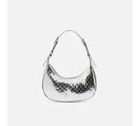 Misako Misra bolso de hombro pequeño con asa regulable y estampado monogram ED. Plateado