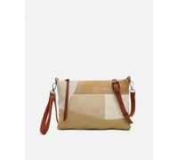 Misako Narcis bolso bandolera pequeño con asa de mano y estampado patchwork efecto desgastado ED. Mostaza