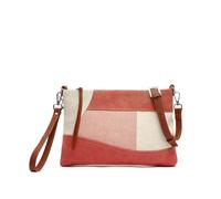MISAKO Narcis bolso bandolera pequeño con asa de mano y estampado patchwork efecto desgastado ED. Mujer - Narcis Rojo 21x30x3cm