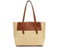 MISAKO Not bolso shopper efecto rafia Mujer - Not Natural 29x13x32cm