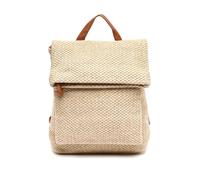 MISAKO Ralen mochila con solapa efecto rafia Mujer - Ralen Natural 32x12x27cm
