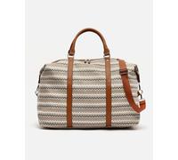 MISAKO Tarvos Bolsa Fin de Semana con Estampado Jacquard y Bandolera extraíble Mujer - Tarvos Beige 42x65x24cm
