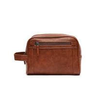 MISAKO Tomas Neceser de Viaje con asa de Mano Hombre - Tomas Camel 17x8x23cm