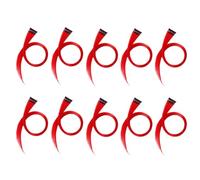 Misamo 10 Horquillas de ExtensióN de Cabello con Mechas de ArcoíRis para NiñA, Pinzas para el Cabello Largas y Rectas, Recortables para Cabello Falso, Rojo, 3,2X55 cm