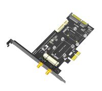 Misamo Adaptador Combinado Mini PCIE A PCI-E 1X 2 en 1 y Adaptador MSATA A SATA3 con Ranura para Tarjeta SIM para WiFi/ 3G/4G/LTE/Msata SSD