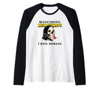 Misántropo Misantrópico Odio a los Humanos (Declaración Divertida y Solitaria) Camiseta Manga Raglan