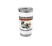 Misántropo Misantrópico Odio a los Humanos (Declaración divertida y solitaria) Vaso térmico de acero inoxidable de doble pared