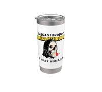 Misántropo Misantrópico Odio a los Humanos (Declaración divertida y solitaria) Vaso térmico de acero inoxidable de doble pared