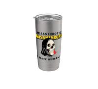 Misántropo Misantrópico Odio a los Humanos (Declaración divertida y solitaria) Vaso térmico de acero inoxidable de doble pared