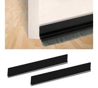 Misazy burlete puerta entrada 2 piezas bajo puerta entrada, burletes para ventanas, burletes para puertas, autoadhesivo y se puede cortar a medida - junta inferior de la puerta, burlete,5*100cm,Negro