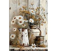 MISCER Diamond Painting Kit para Adultos, Flores 5D Pintura de Diamante Kit Completo Niños Regalo, Crisantemo arrugado DIY Diamond Art Kit, para Decoración de Hogar 30x40cm