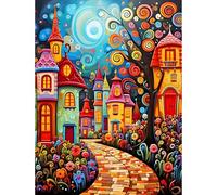 MISCER Paisaje Diamond Painting Kit para Adultos, Casa 5D Pintura de Diamante Kit Completo Niños Regalo, DIY Diamond Art Kit, para Decoración de Hogar 30x40cm