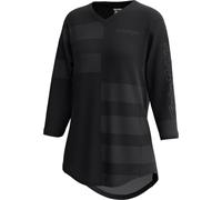 MISCHIEF - Camiseta para mujer con rayas divididas, color negro, talla S